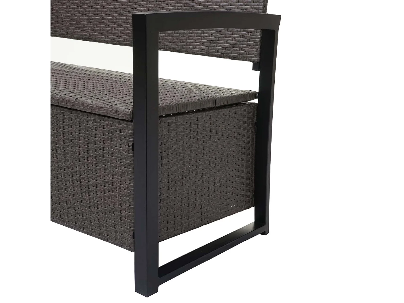 Poly-Rattan 2er Sitzbank MCW-F39, Grau-meliert, Kissen grün