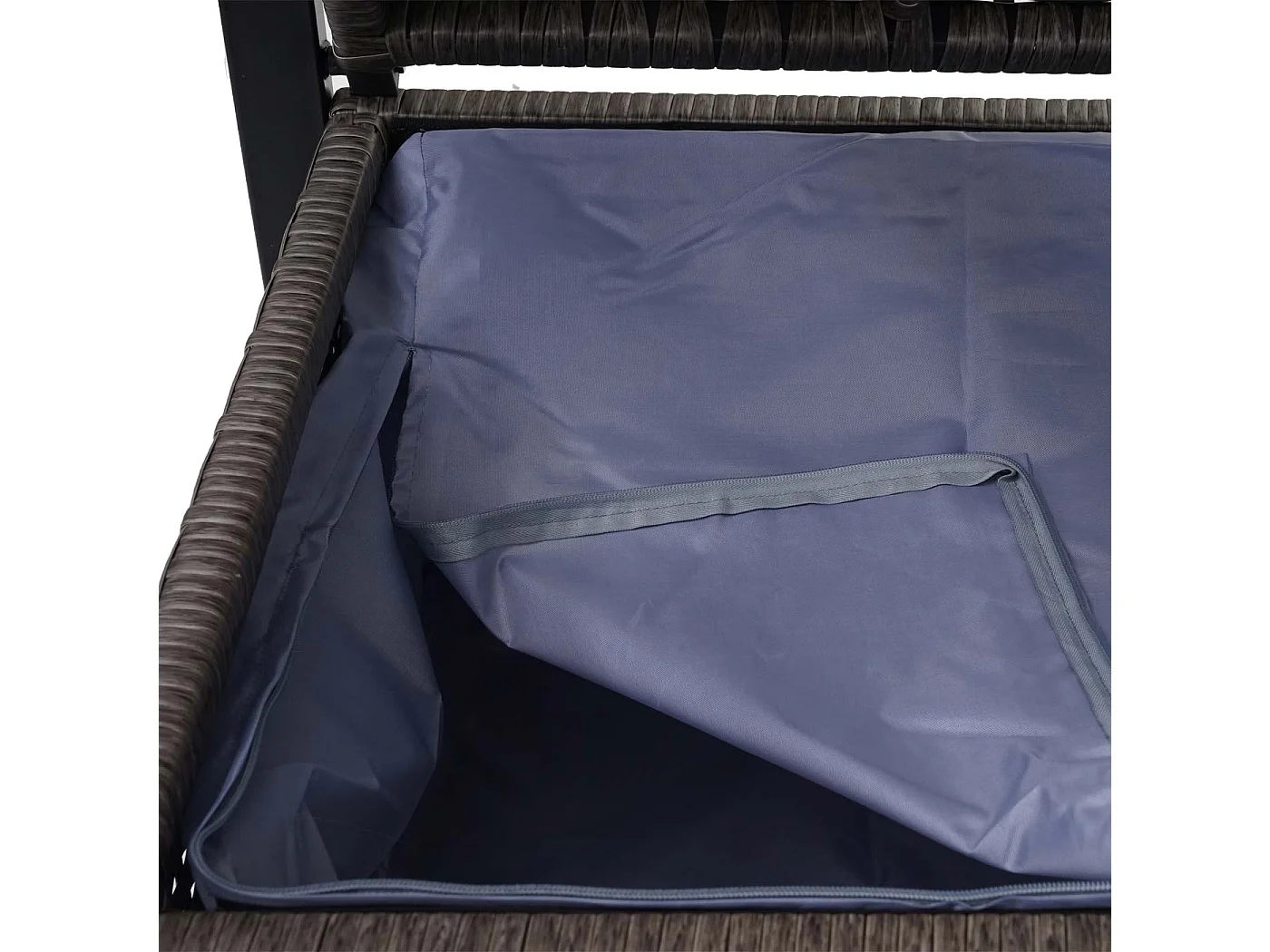 Poly-Rattan 2er Sitzbank MCW-F39, Grau-meliert, Kissen grau