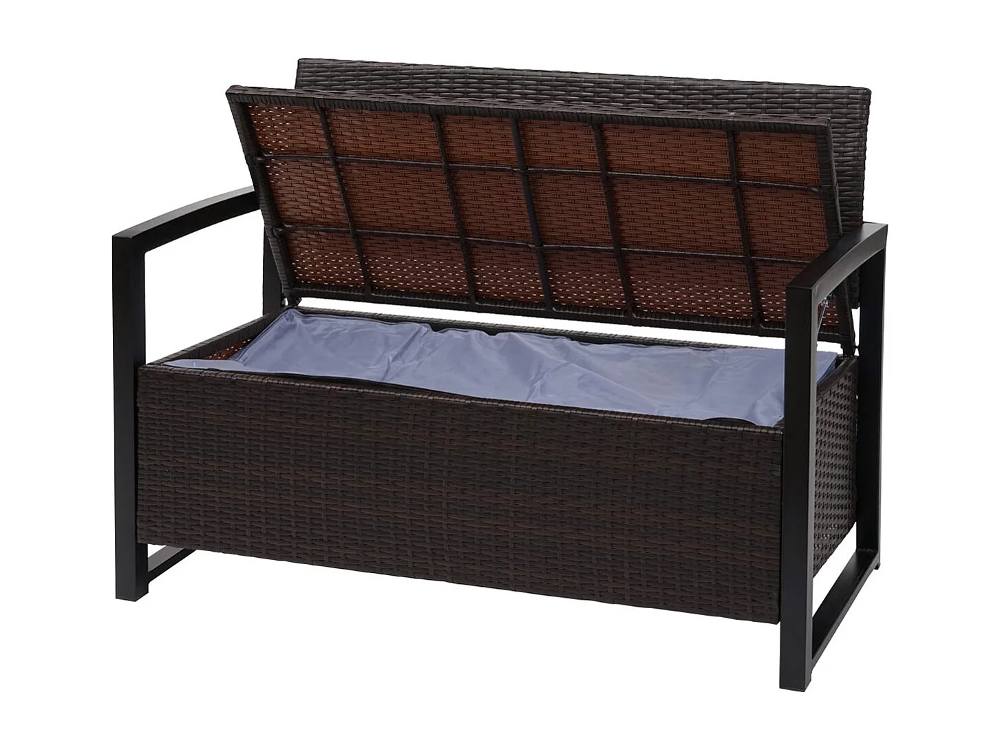 Poly-Rattan 2er Sitzbank MCW-F39, Braun, Kissen creme