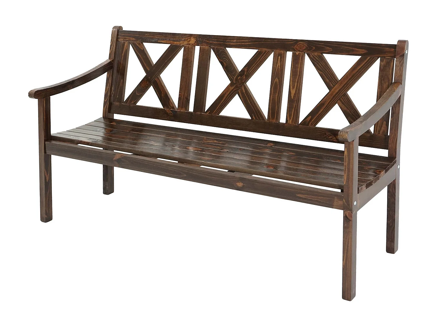 Panca da esterno Copenhagen schienale 160cm legno massello marrone scuro