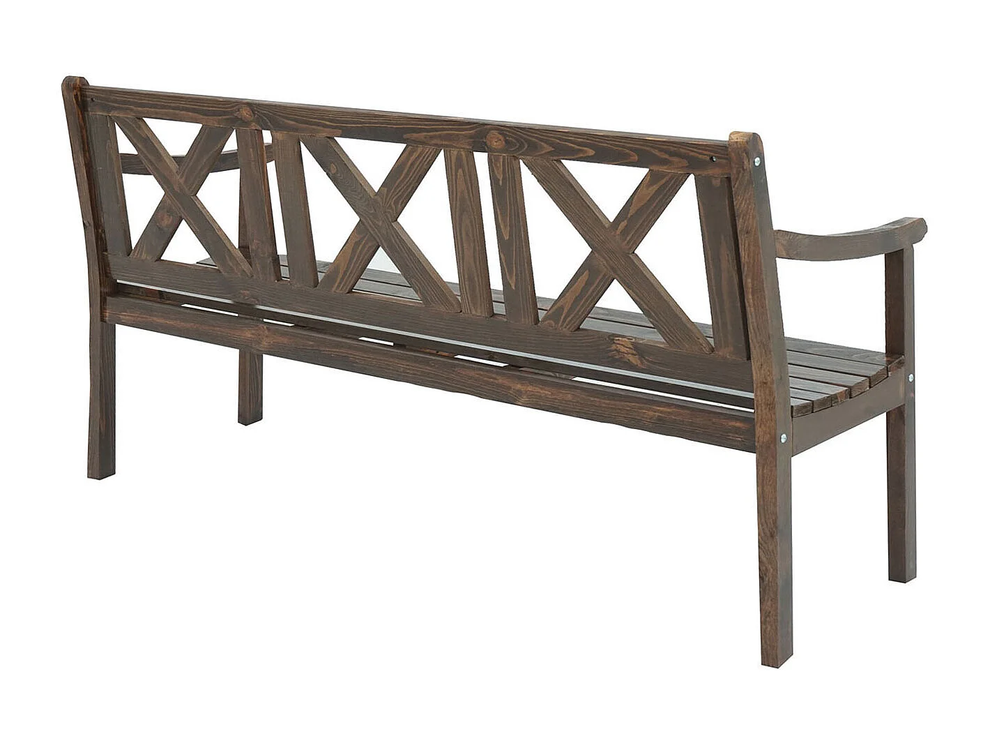 Panca da esterno Copenhagen schienale 160cm legno massello marrone scuro