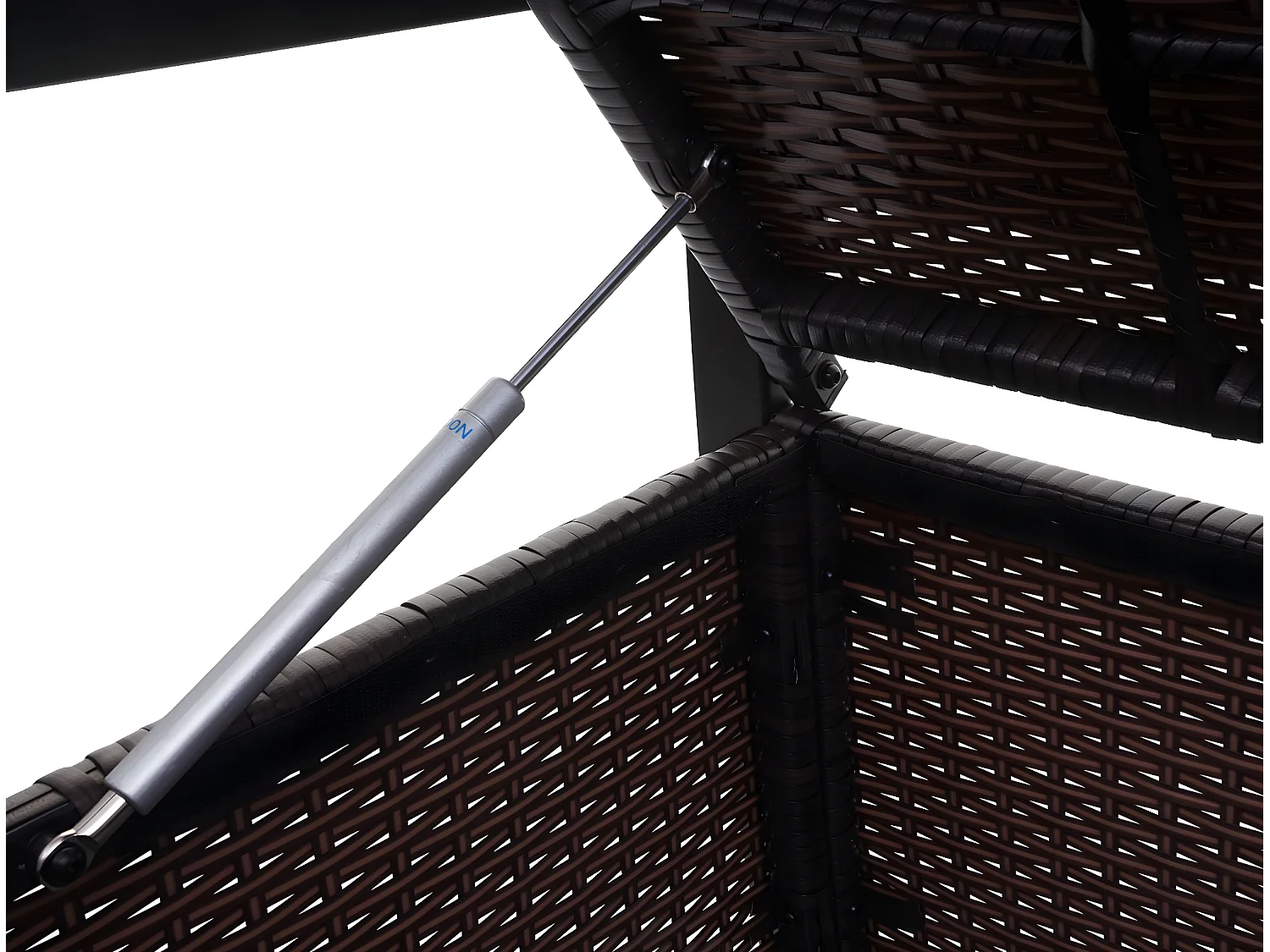 Ławka 2-osobowa z polirattanu MCW-F39,  brązowy, poduszki beżowy