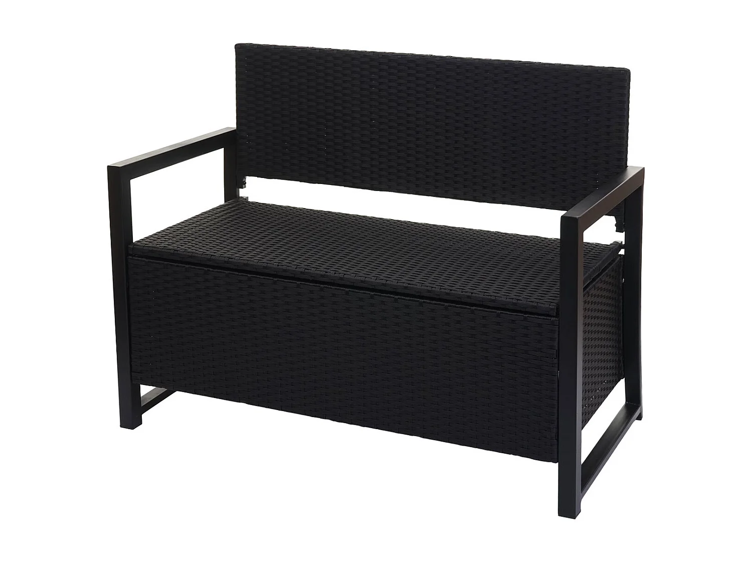 Poly-Rattan 2er Sitzbank MCW-F39, Anthrazit, Kissen schwarz