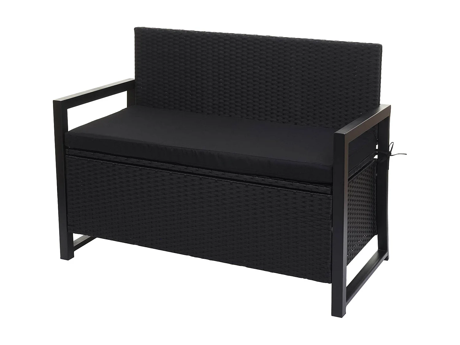 Poly-Rattan 2er Sitzbank MCW-F39, Anthrazit, Kissen schwarz