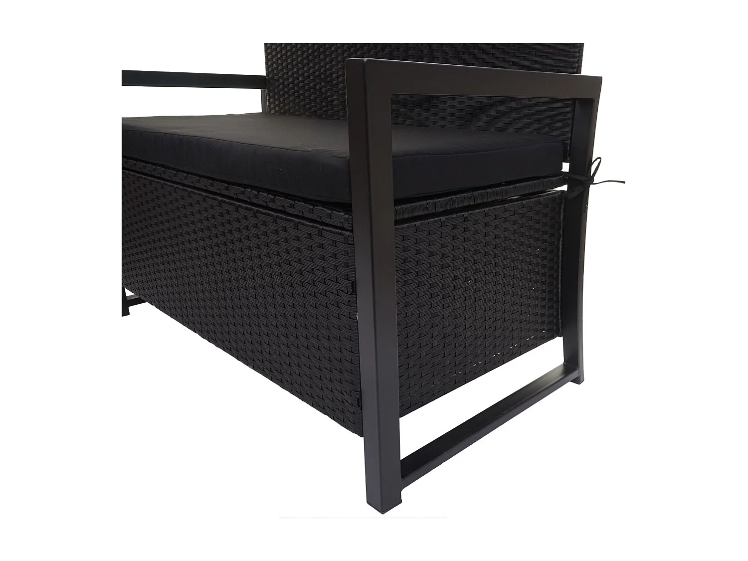 Poly-Rattan 2er Sitzbank MCW-F39, Anthrazit, Kissen schwarz