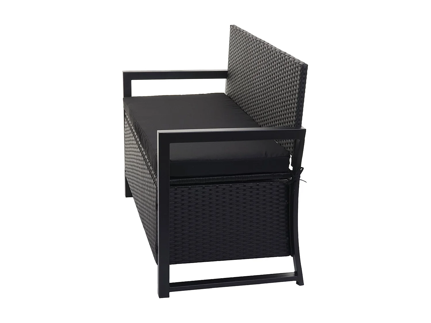 2-personers bænk i poly-rattan MCW-F39,  antracit, puder i sort