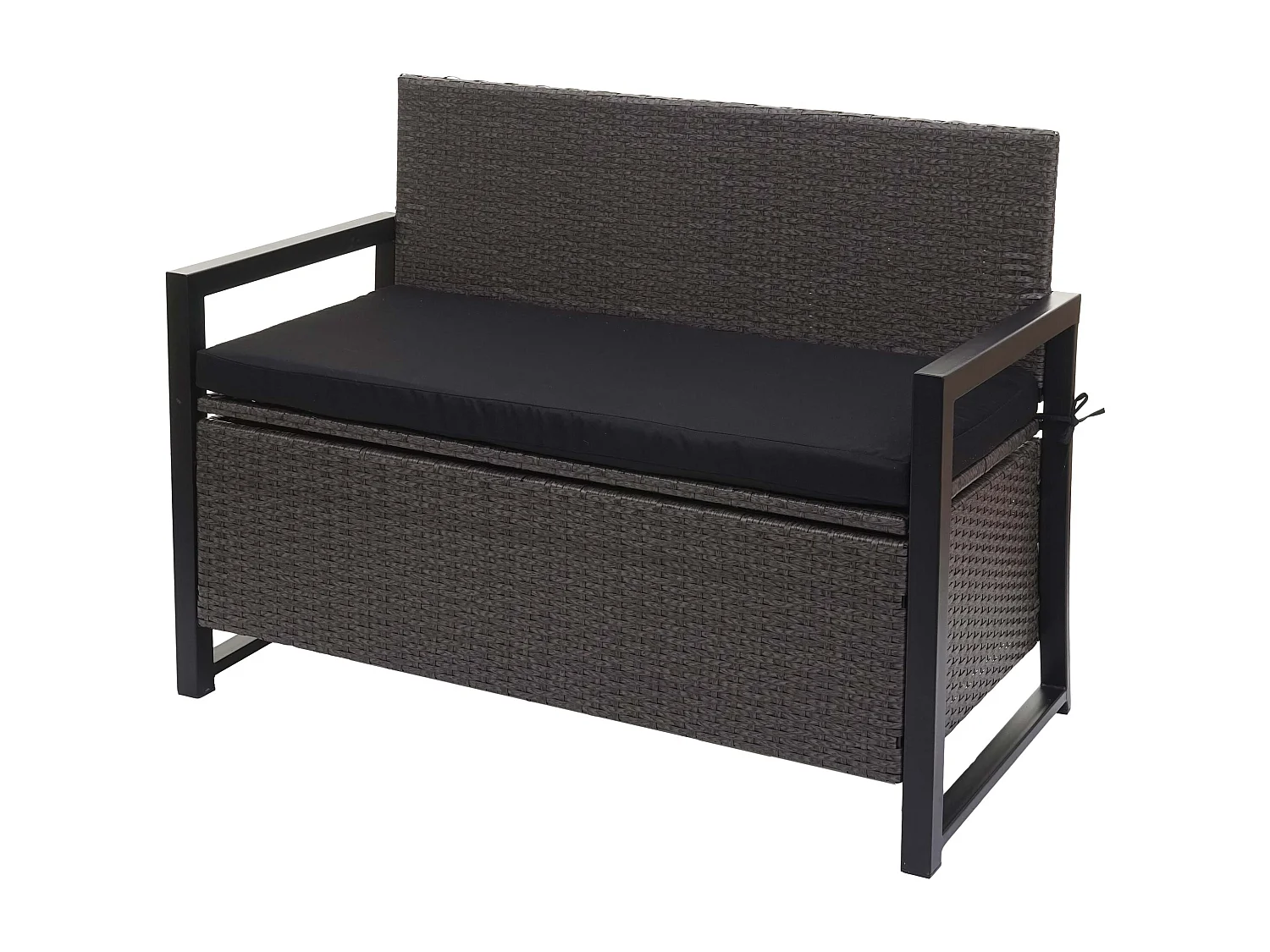 Poly-Rattan 2er Sitzbank MCW-F39, Grau, Kissen schwarz