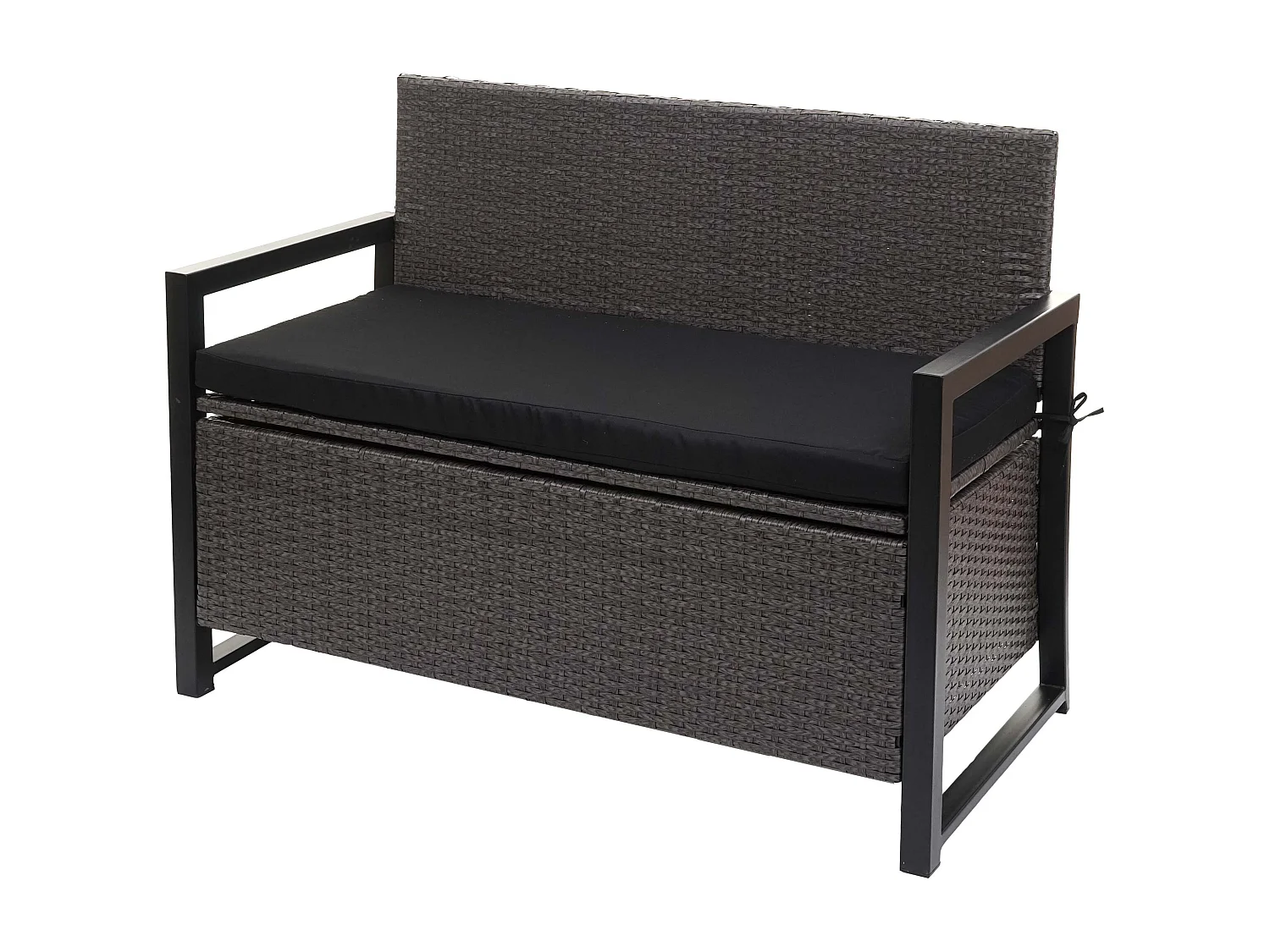 Poly-Rattan 2er Sitzbank MCW-F39, Grau, Kissen schwarz
