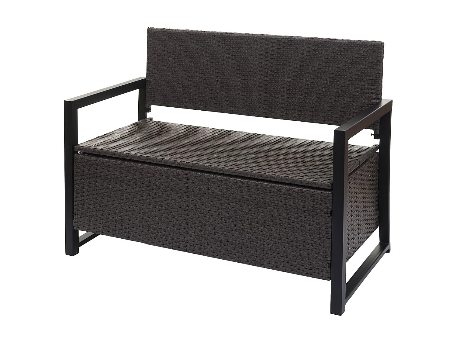 Poly-Rattan 2er Sitzbank MCW-F39, Grau, Kissen schwarz