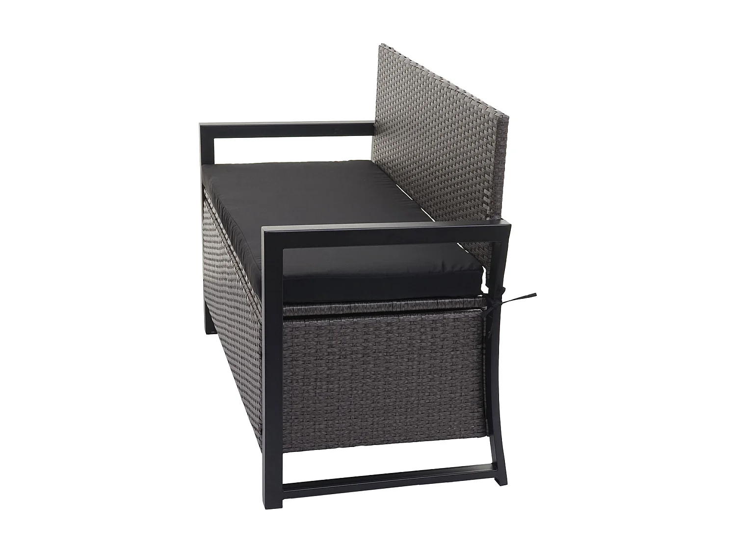 Poly-Rattan 2er Sitzbank MCW-F39, Grau, Kissen schwarz