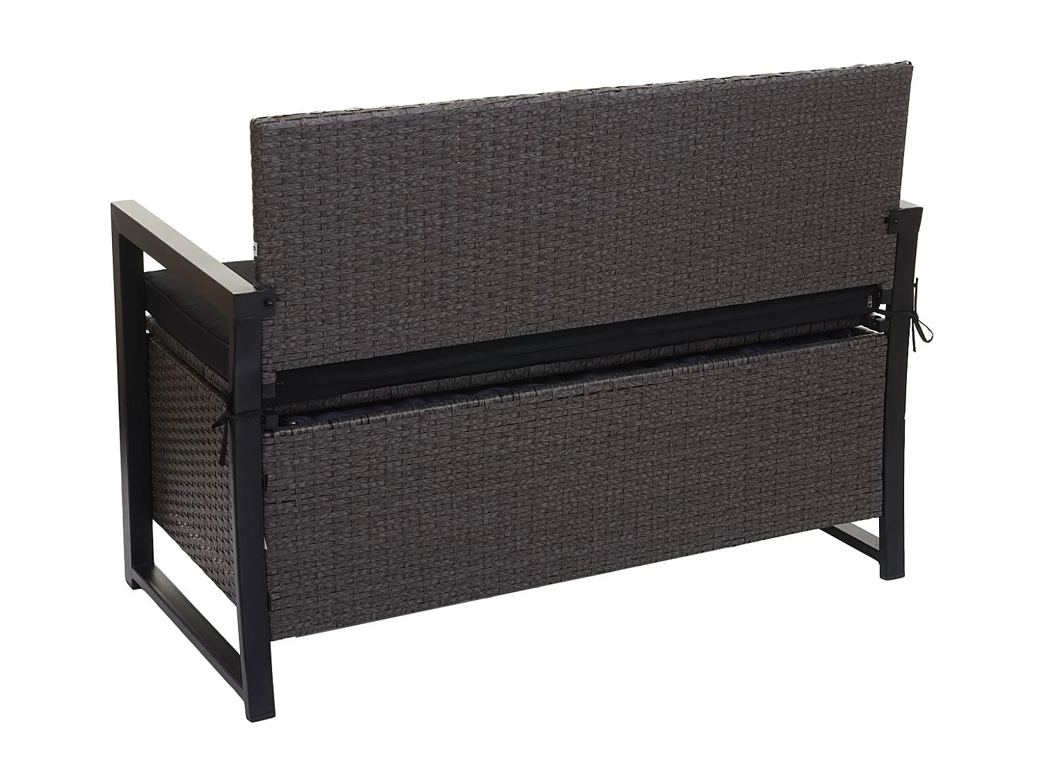 Poly-Rattan 2er Sitzbank MCW-F39, Grau, Kissen schwarz