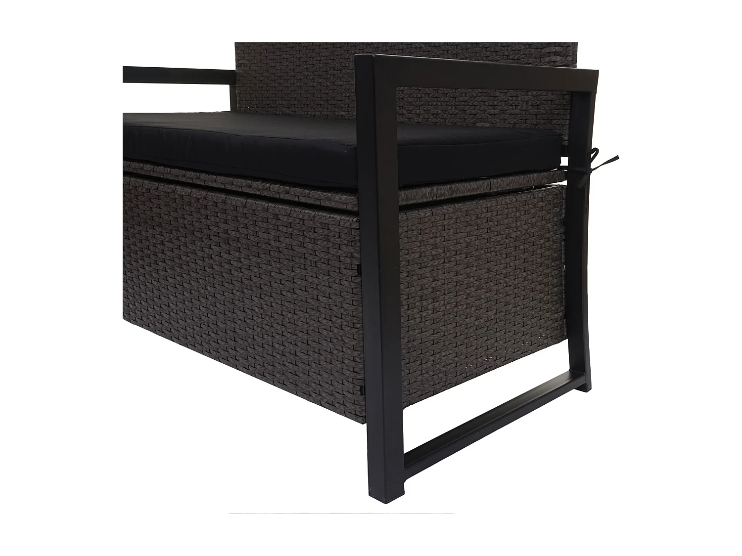 Poly-Rattan 2er Sitzbank MCW-F39, Grau, Kissen schwarz