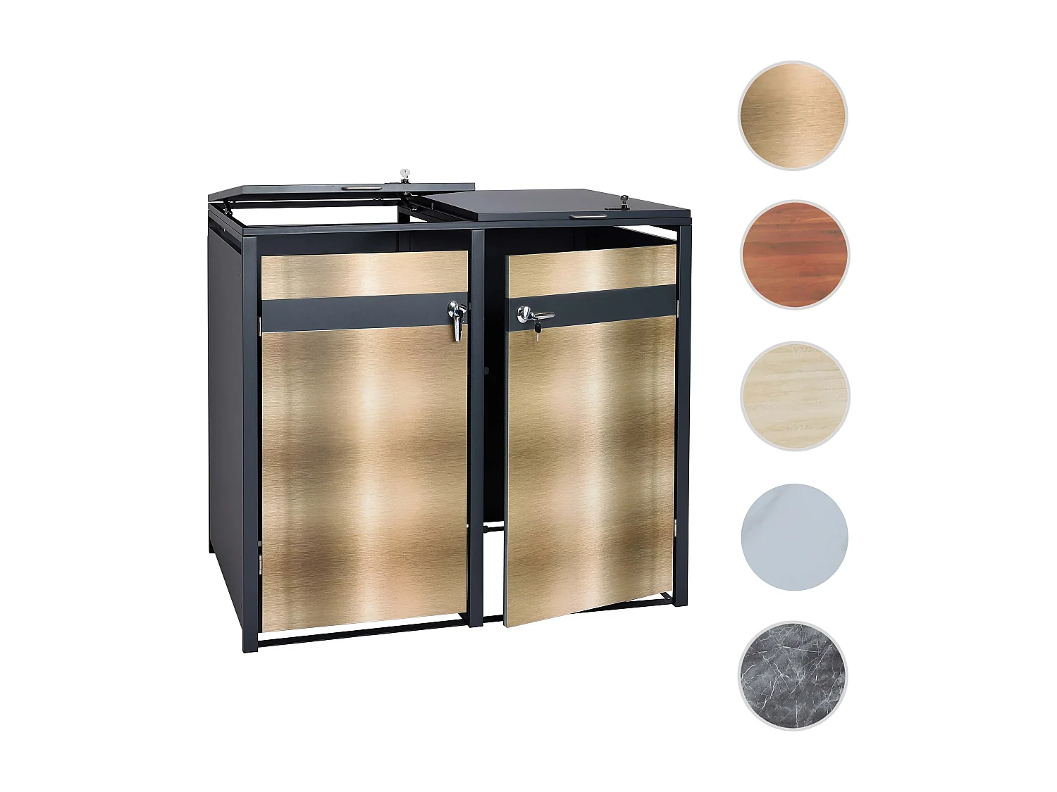 MCW-J82 bin enclosure for two bins,  gold