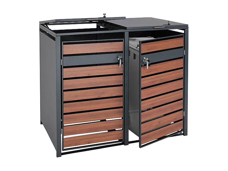 2-pojemnikowa wkładka MCW-J81,  ciemnobrązowy wygląd drewna wiśniowego