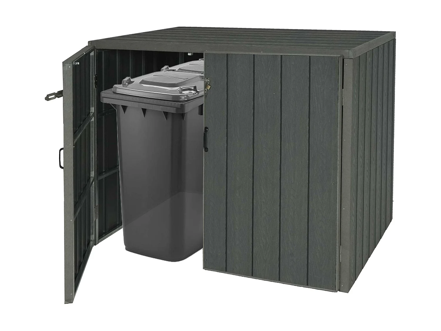 2-/4 WPC vuilnisbakbekleding MCW-J28,  grijs