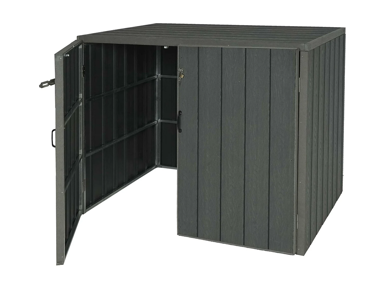 2-/4 WPC vuilnisbakbekleding MCW-J28,  grijs