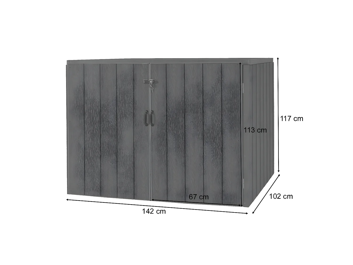 2-/4 WPC vuilnisbakbekleding MCW-J28,  grijs