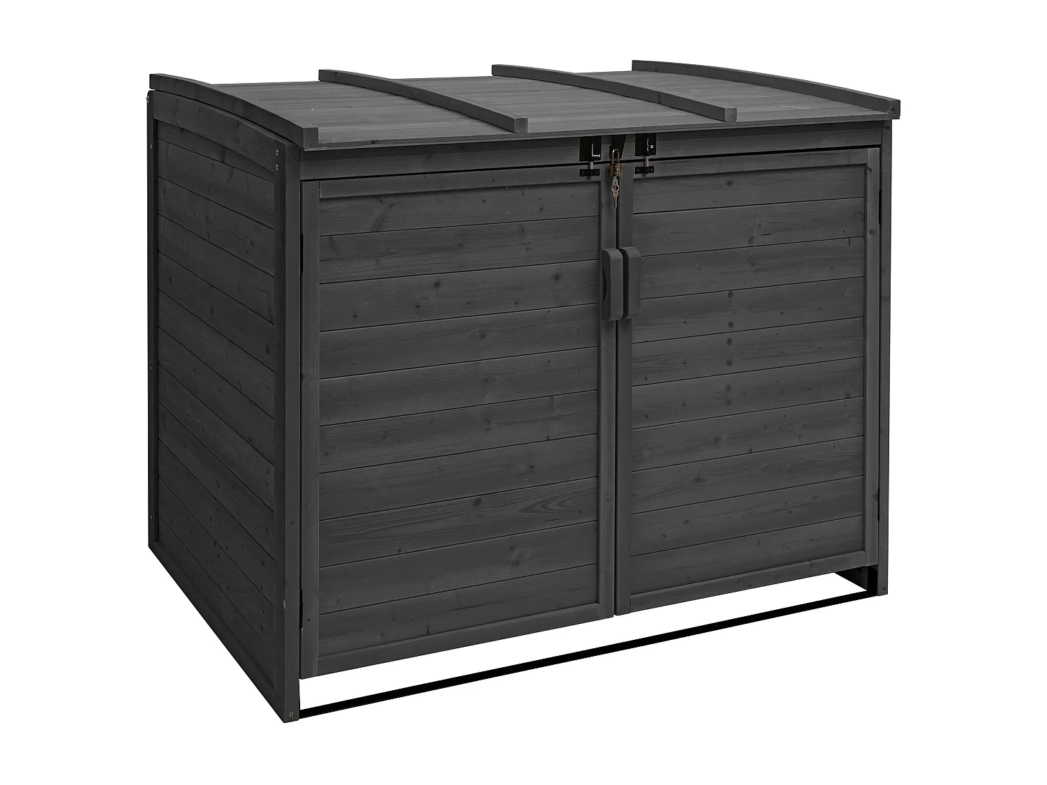 2x copribidoni box spazzatura rifiuti MCW-H75b 104x137x132cm legno abete antracite