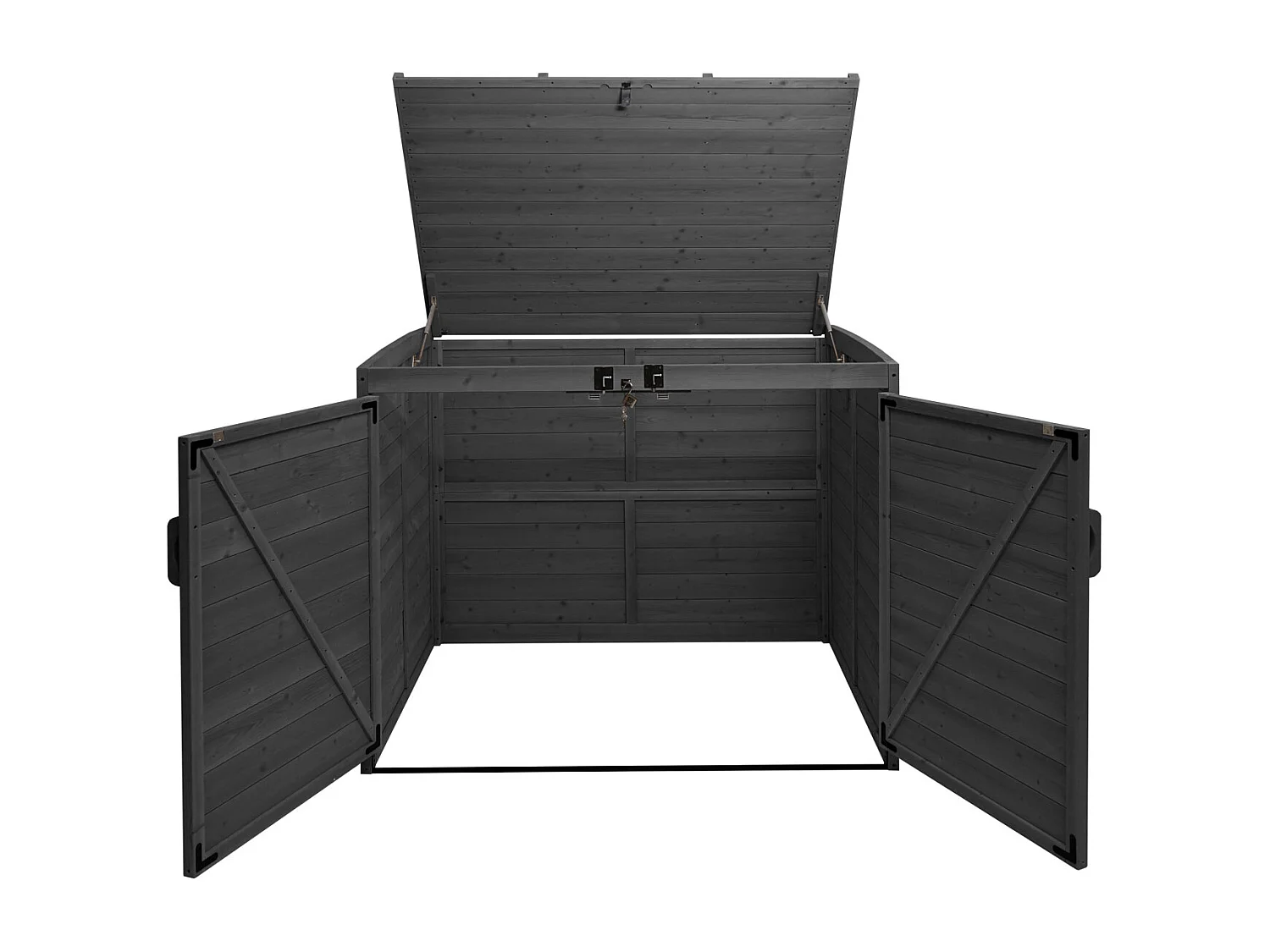 2x copribidoni box spazzatura rifiuti MCW-H75b 104x137x132cm legno abete antracite