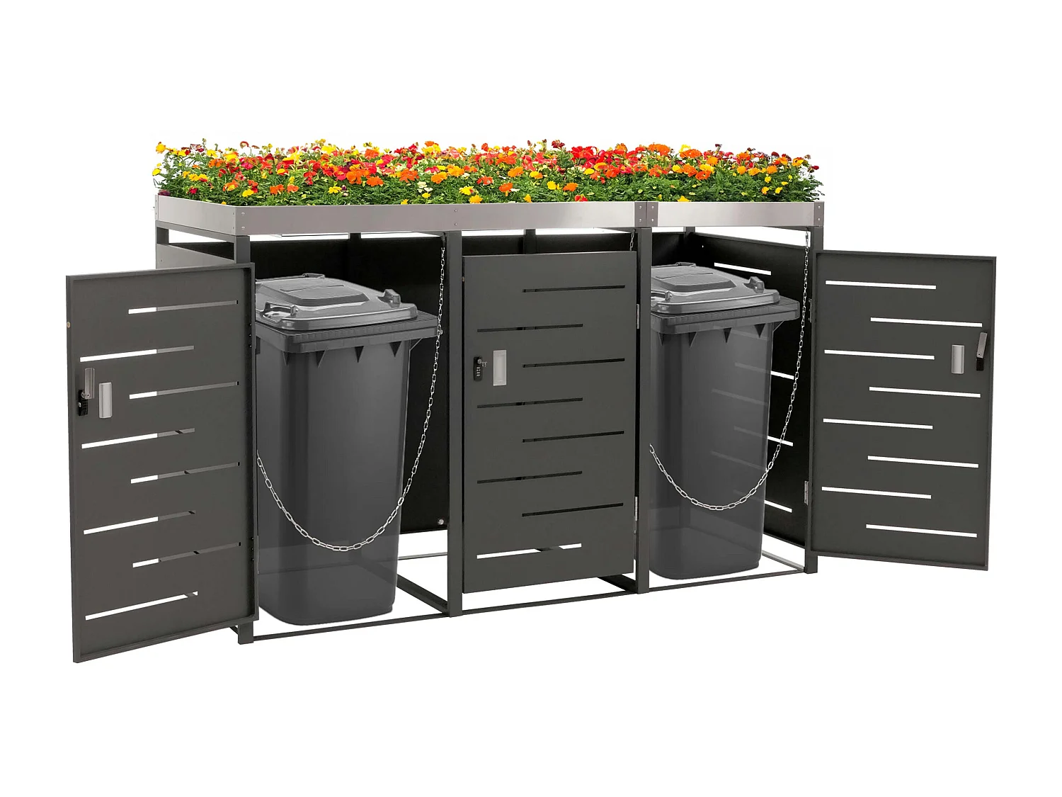 Osłona na trzy pojemniki na śmieci MCW-H40