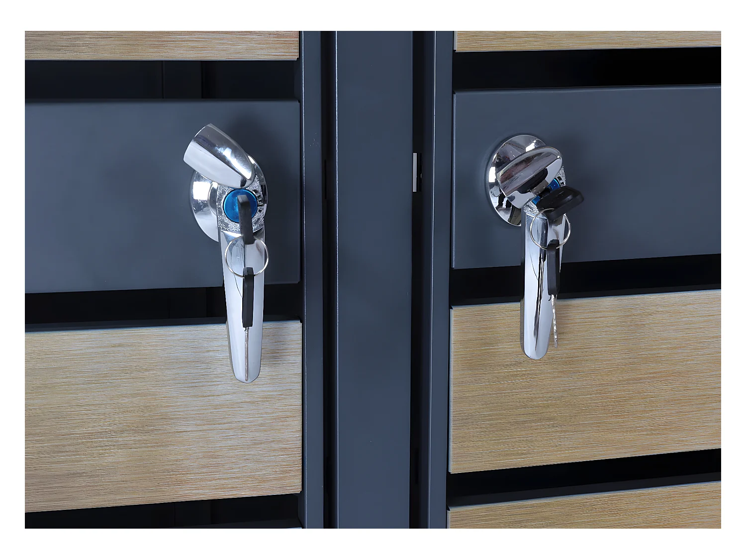 Set 4x copribidoni box spazzatura rifiuti MCW-J81 80x264x117cm acciaio inox antracite gold