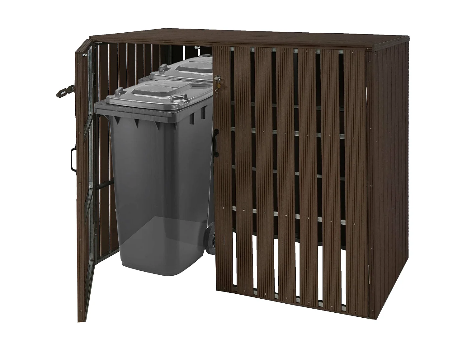 2-/4 WPC vuilnisbakbekleding MCW-J28,  bruin