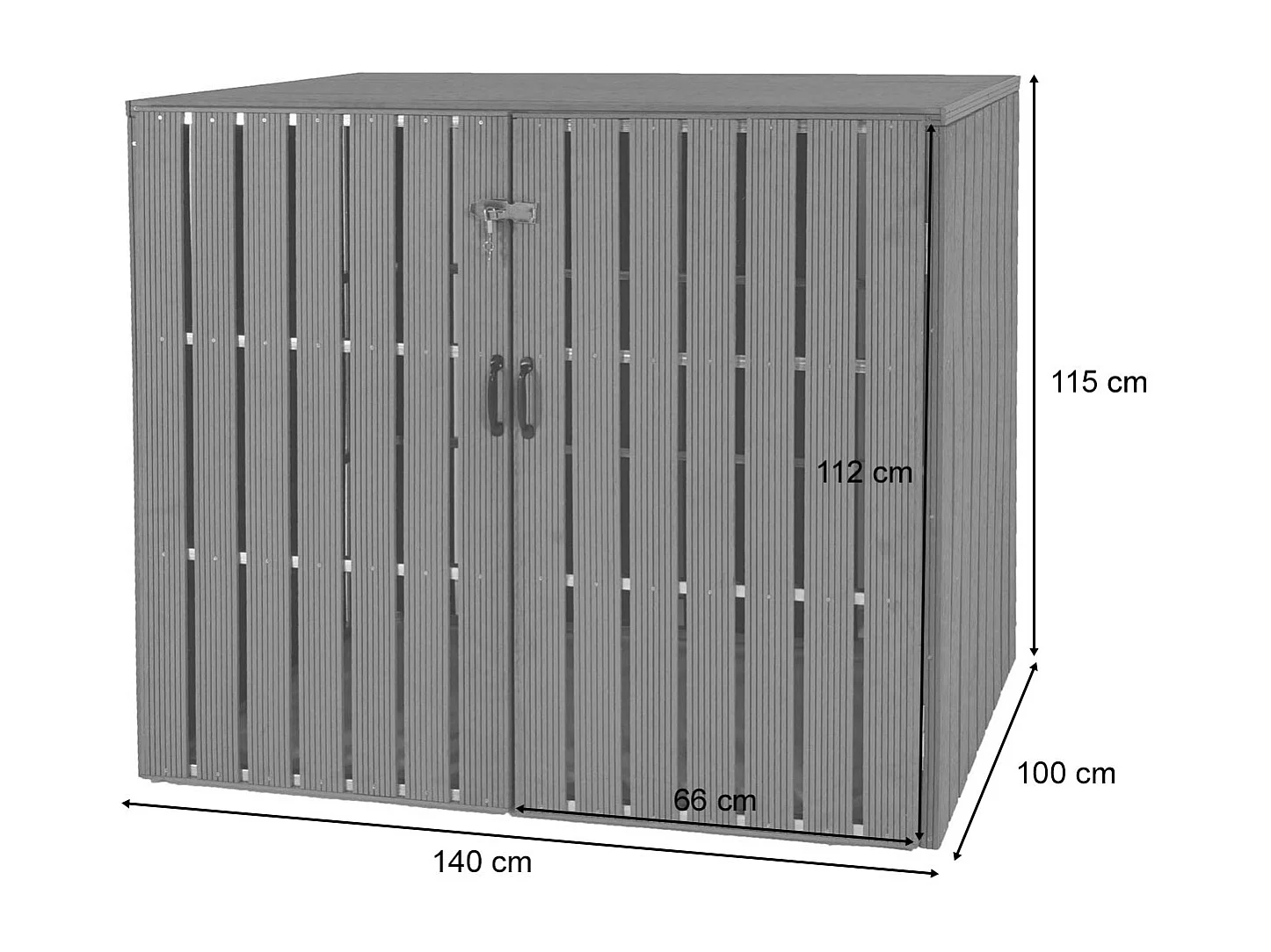 2x copribidoni box spazzatura rifiuti MCW-J28 XL 100x140x115cm acciaio WPC ~ marrone