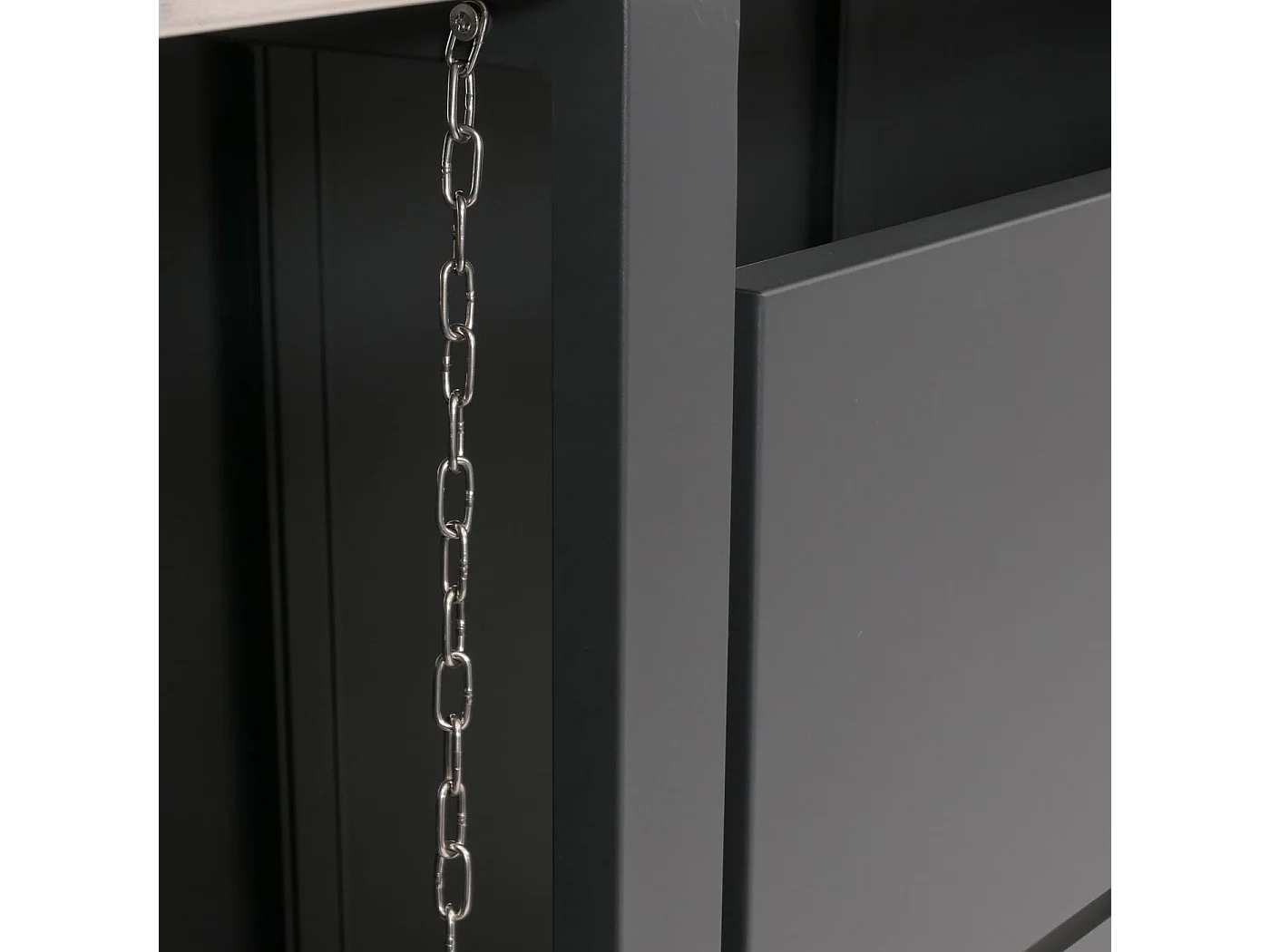 4x copribidoni box spazzatura rifiuti MCW-H40 84x264x125cm acciaio zincato