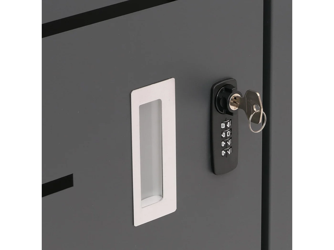 4x copribidoni box spazzatura rifiuti MCW-H40 84x264x125cm acciaio zincato