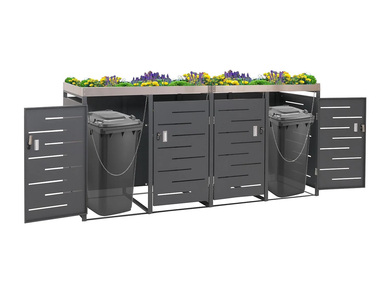 4-delige afvalcontainerbehuizing MCW-H40
