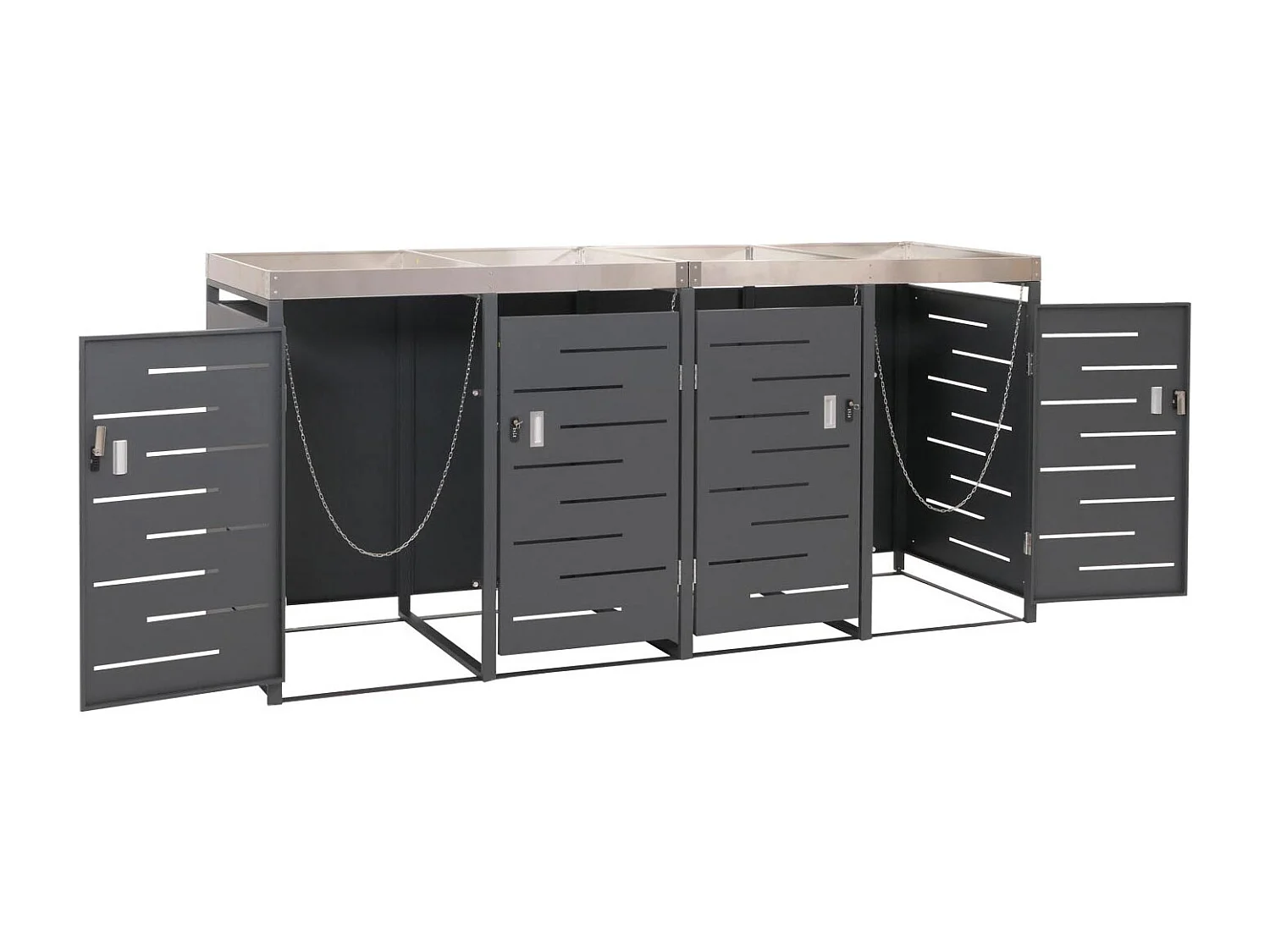 4-delige afvalcontainerbehuizing MCW-H40