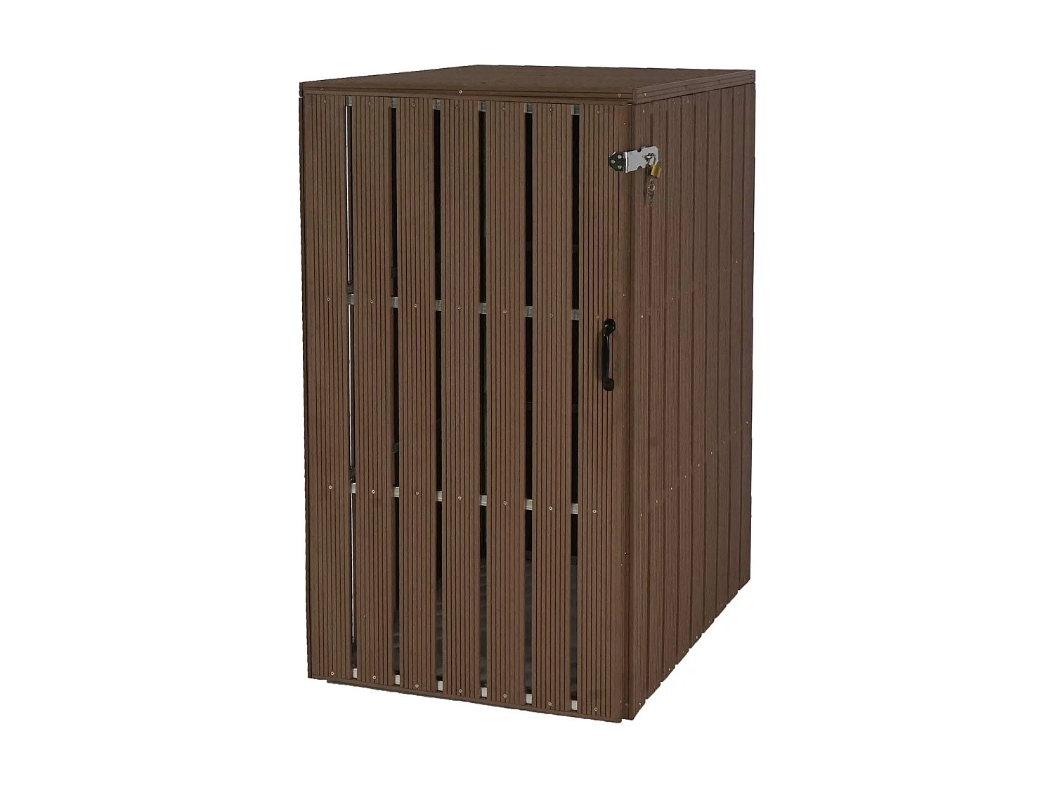 1er WPC-Mülltonnenverkleidung MCW-J28, Braun