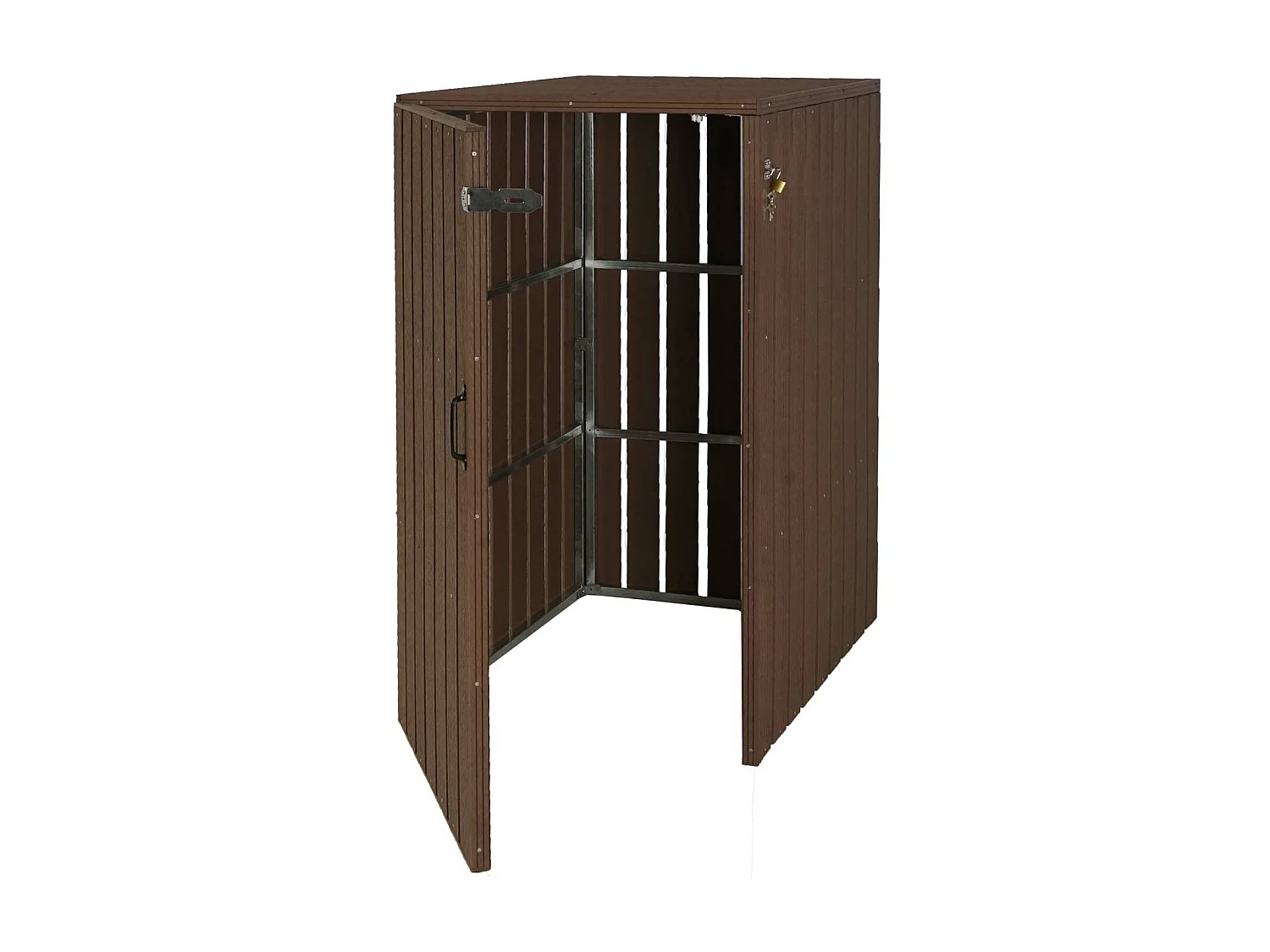 1er WPC-Mülltonnenverkleidung MCW-J28, Braun