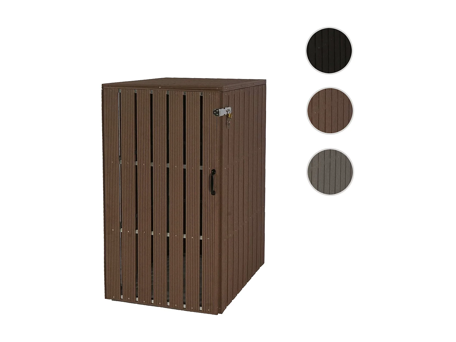 1er WPC-Mülltonnenverkleidung MCW-J28, Braun