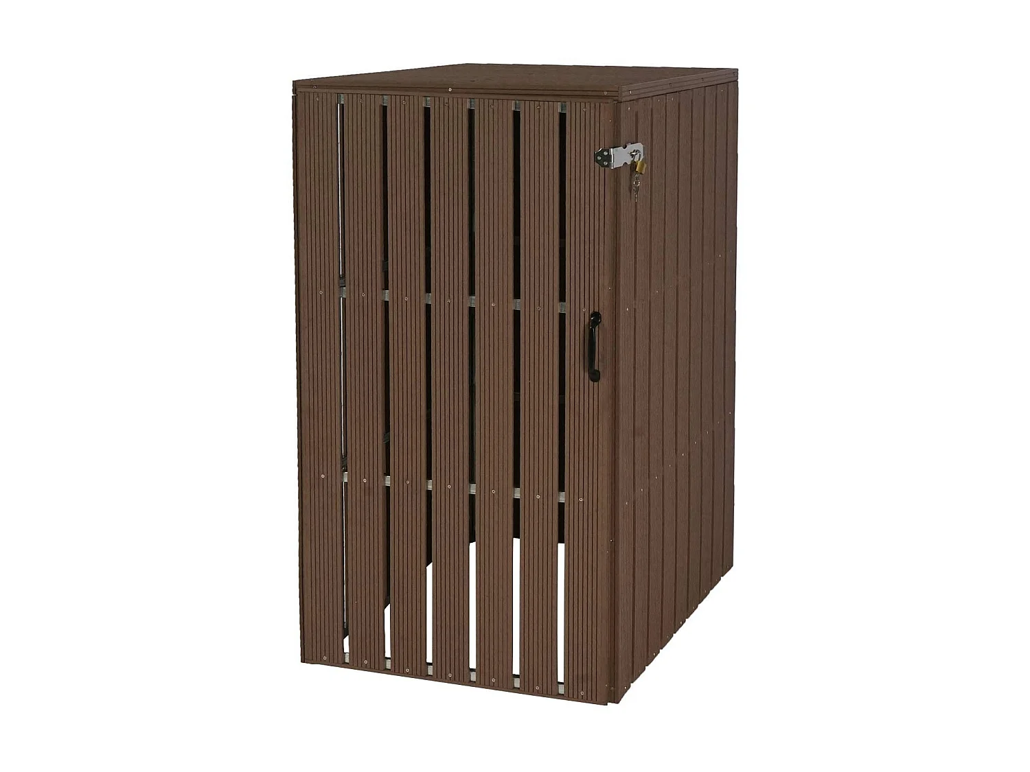 1-/2er WPC-Mülltonnenverkleidung MCW-J28, Braun