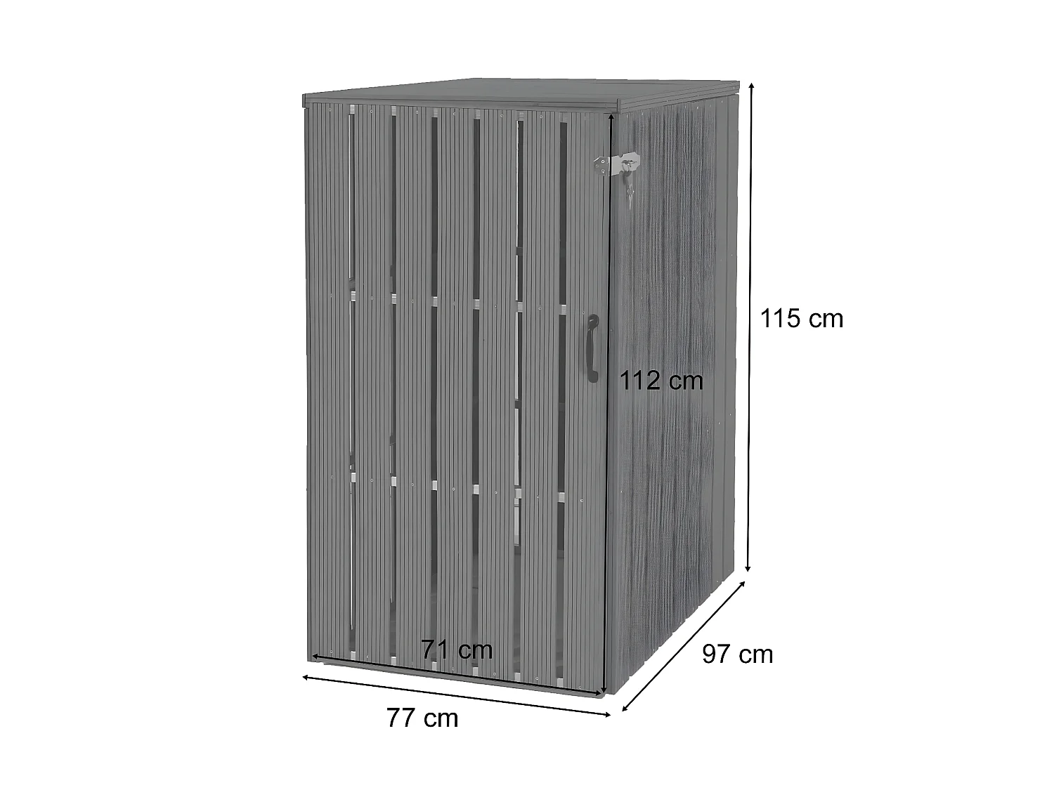1-/2er WPC-Mülltonnenverkleidung MCW-J28, Braun