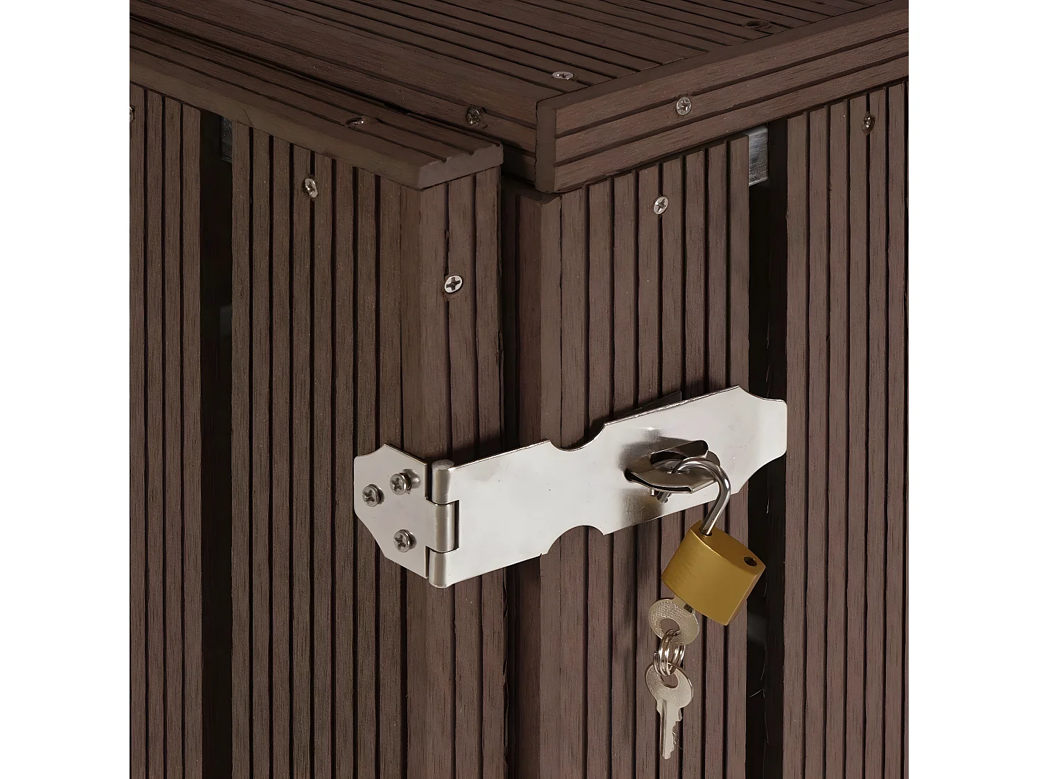 1-/2er WPC-Mülltonnenverkleidung MCW-J28, Braun