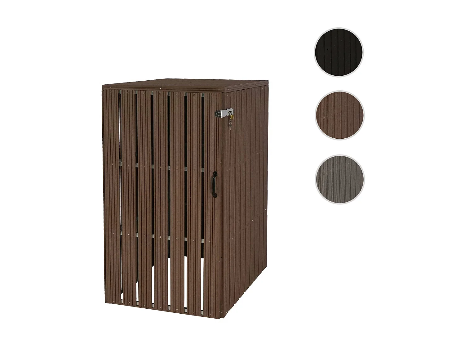 1-/2er WPC-Mülltonnenverkleidung MCW-J28, Braun