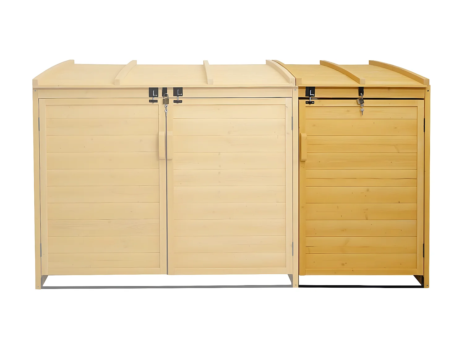 Copribidone box spazzatura rifiuti MCW-H75 104x68x120cm legno abete marrone