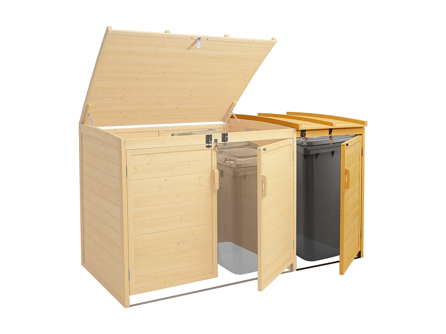 Mülltonnenbox Erweiterung MCW-H75, Braun