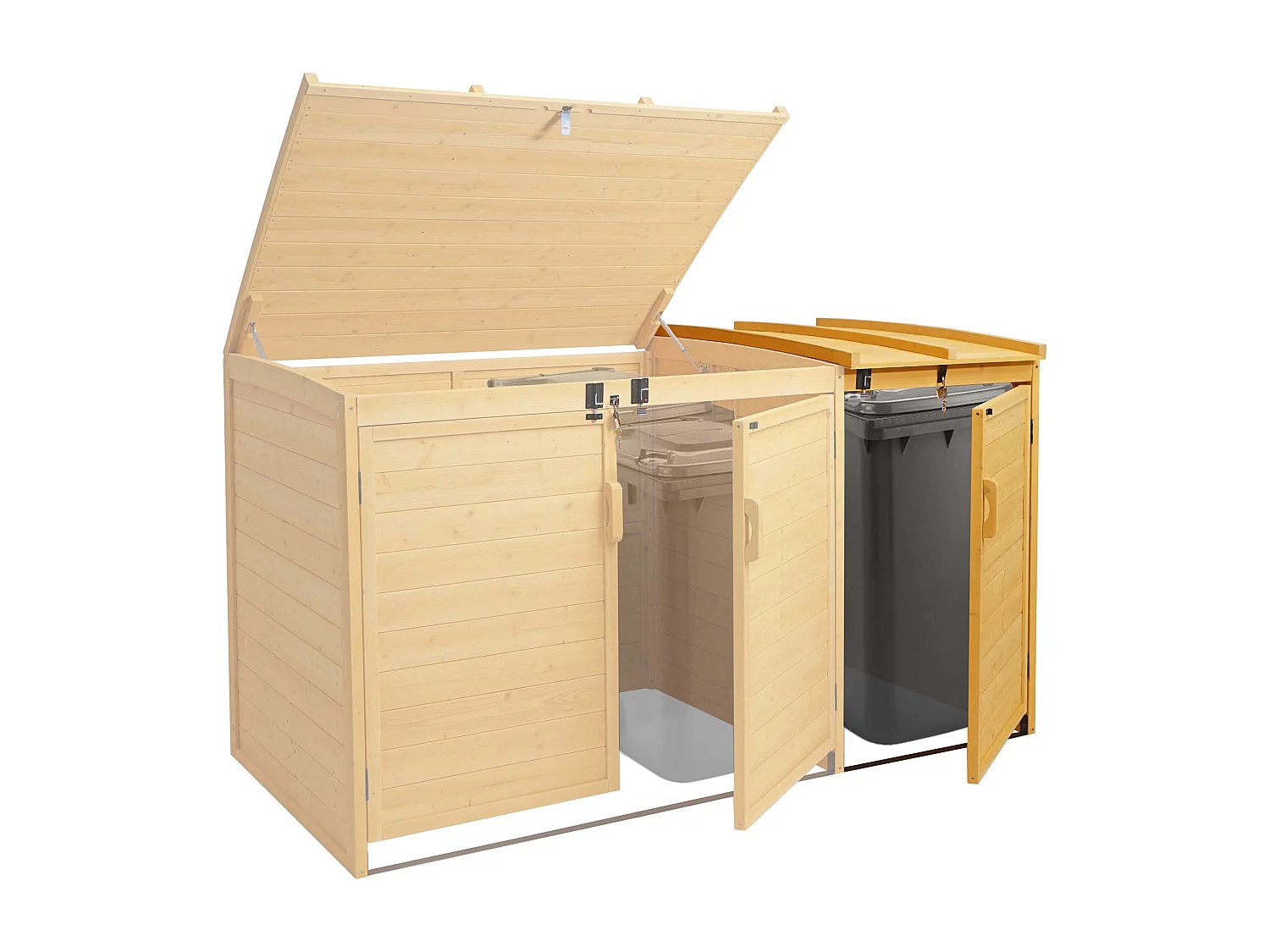 Mülltonnenbox Erweiterung MCW-H75, Braun