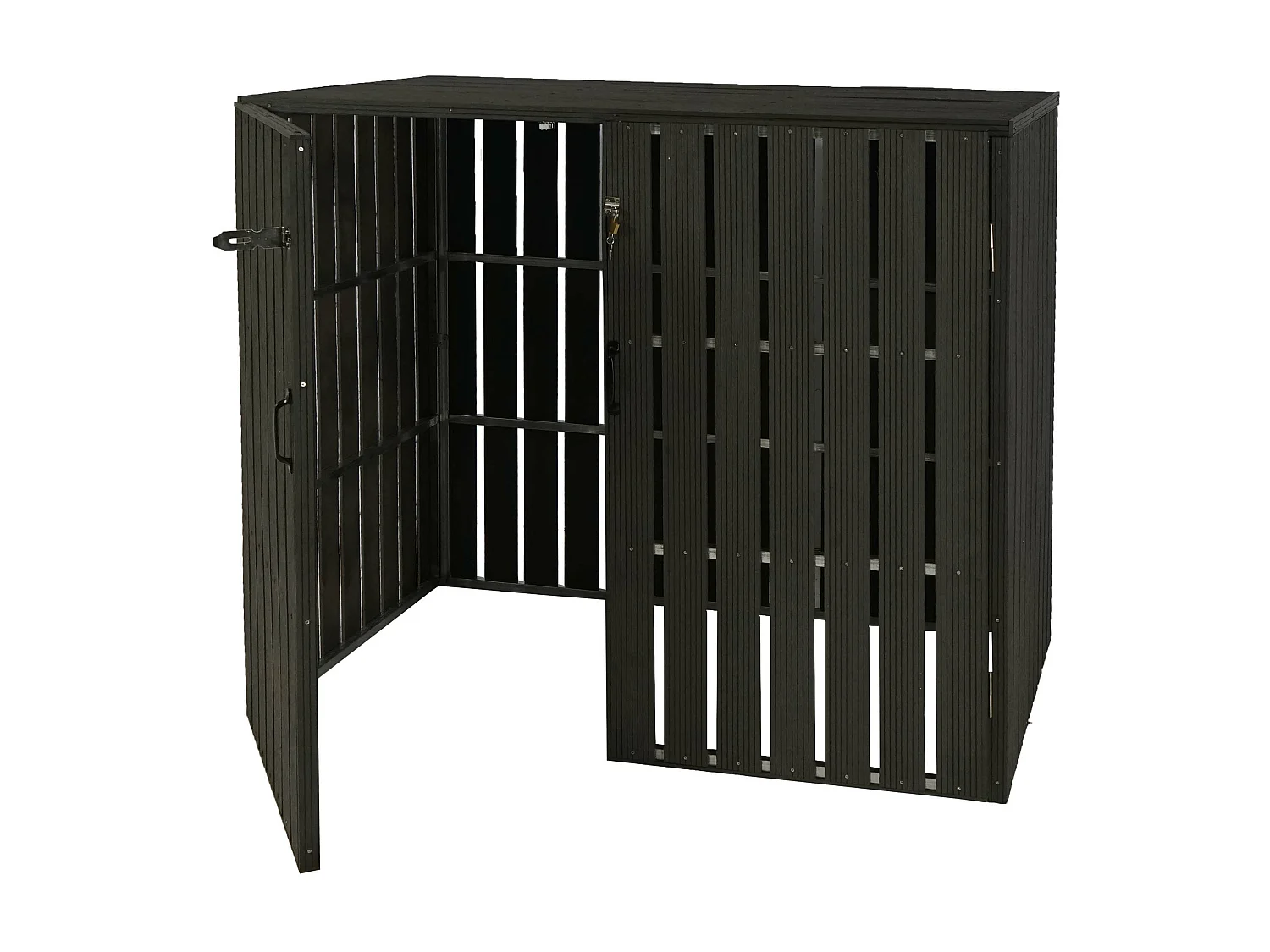 2-/4er WPC-Mülltonnenverkleidung MCW-J28, Anthrazit