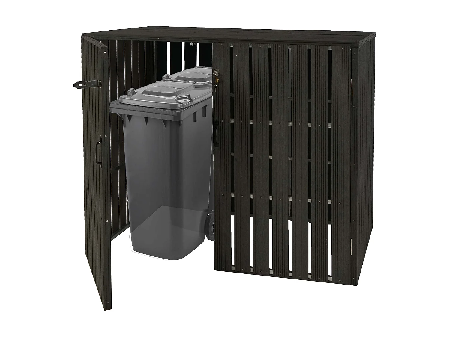 2-/4er WPC-Mülltonnenverkleidung MCW-J28, Anthrazit