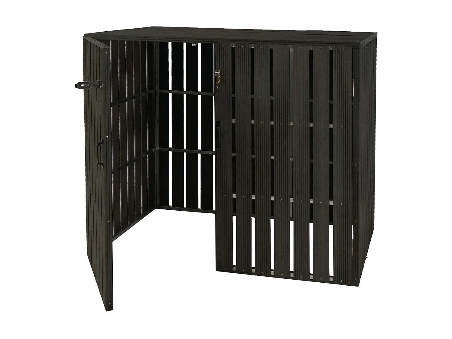 2-/4er WPC-Mülltonnenverkleidung MCW-J28, Anthrazit