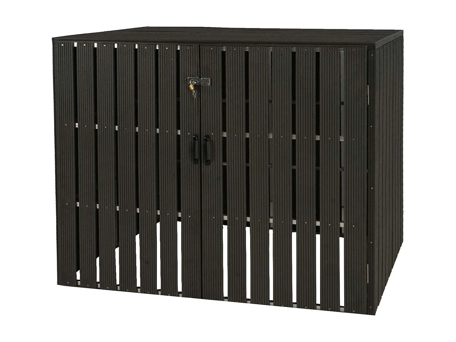 2-/4er WPC-Mülltonnenverkleidung MCW-J28, Anthrazit