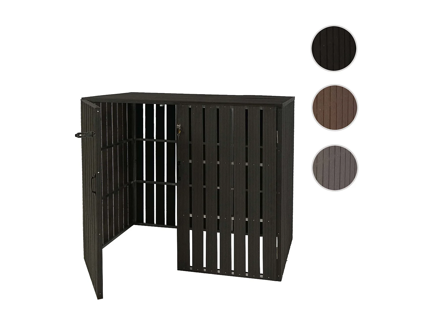 2-/4er WPC-Mülltonnenverkleidung MCW-J28, Anthrazit