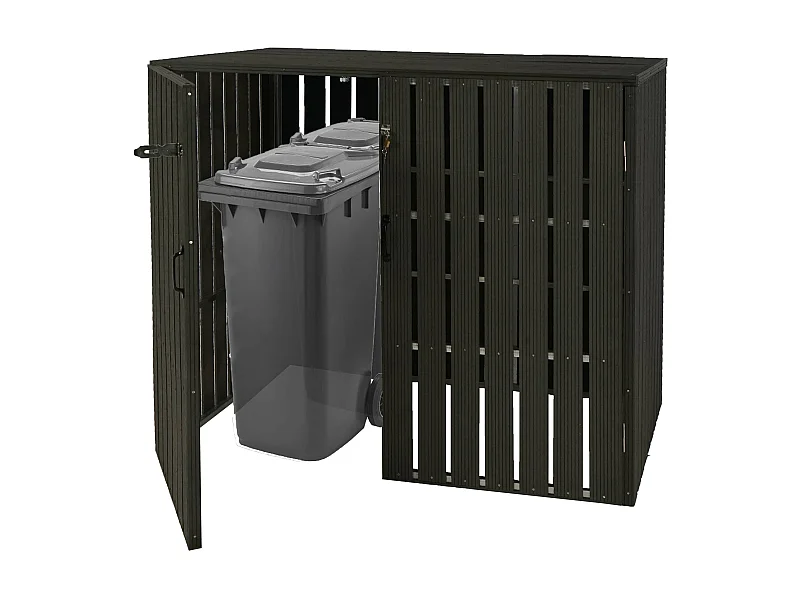 2-/4er WPC-Mülltonnenverkleidung MCW-J28, Anthrazit