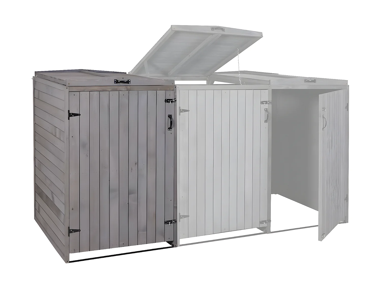 1er-/2er-Mülltonnenverkleidung MCW-H74, Anthrazit-grau