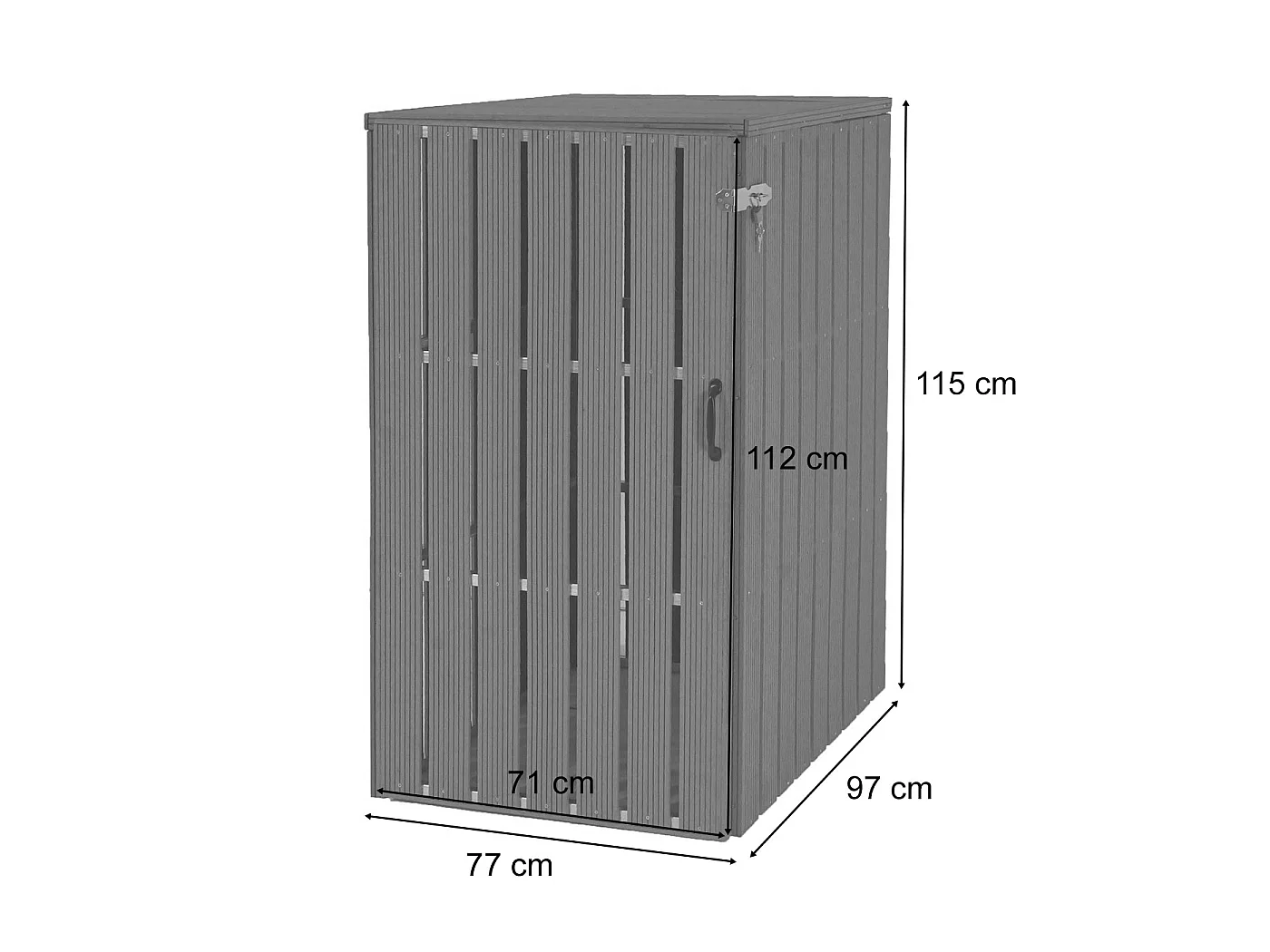 1-/2er WPC-Mülltonnenverkleidung MCW-J28, Anthrazit
