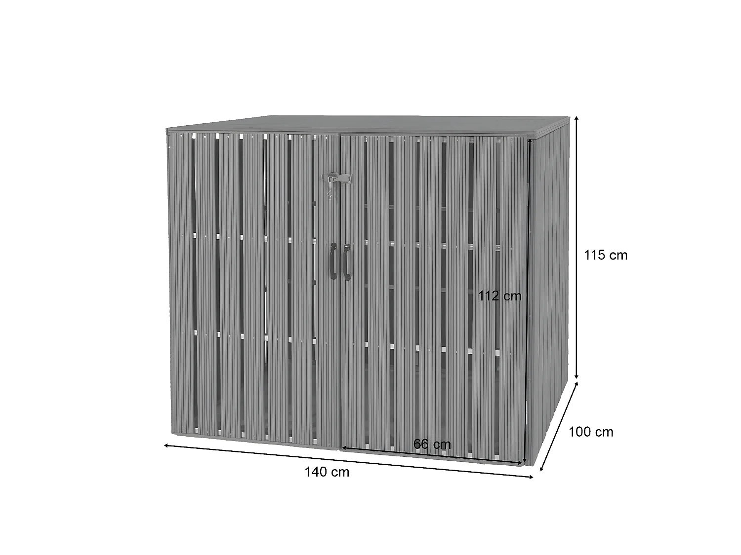 2-/4 WPC vuilnisbakbekleding MCW-J28,  grijs